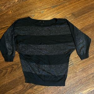 Sparkly striped dolman sweater